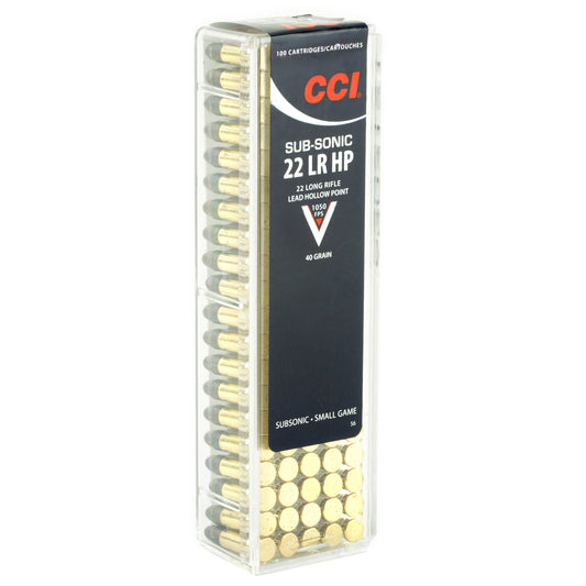 CCI Ammunition Subsonic .22 LR Hollow Point 40 Grain - Ideal for Small Game Hunting