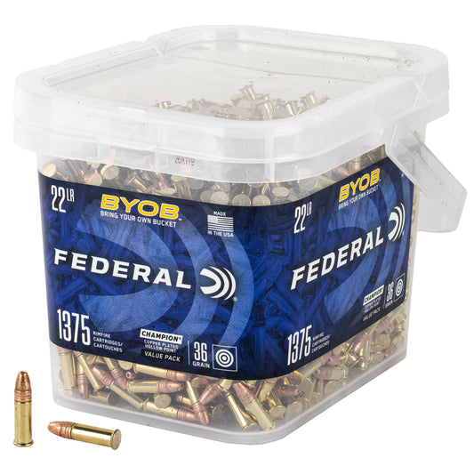 Federal BYOB Rimfire Buckets and Bottles * 22 Long Rifle, 36 Grain Hollow Point Ammo, Bulk Pack of 2,750 Rounds