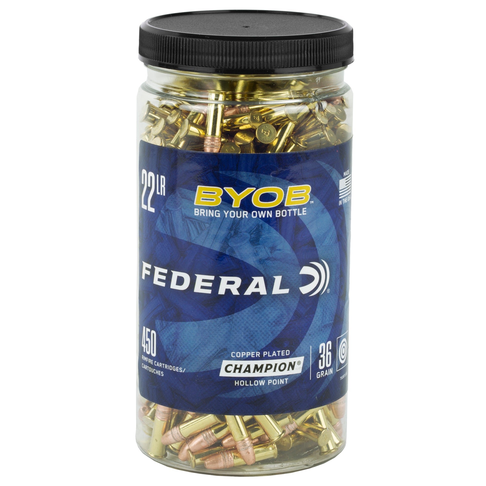 Federal BYOB 22 LR Hollow Point Ammo - 36 Grain, Bulk Pack of 3,600 Rounds