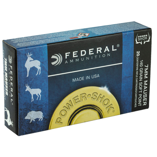 Federal PowerShok 7mm Mauser 140 Grain Soft Point Rifle Ammunition (20 Rounds)