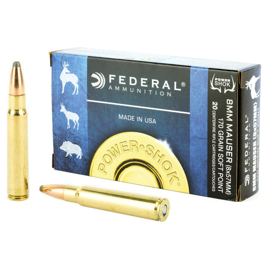 Federal PowerShok 8mm Mauser Soft Point Hunting Bullets * 170 Grain, Box of 20
