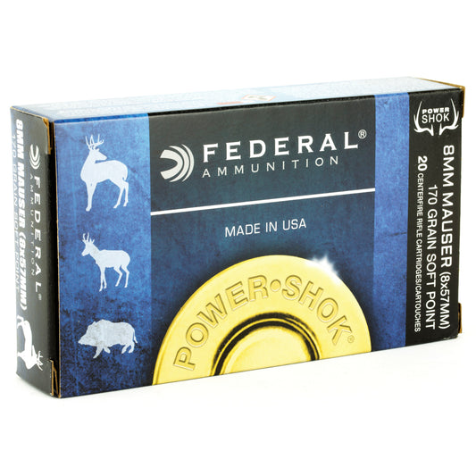 Federal PowerShok 8mm Mauser Soft Point Hunting Bullets * 170 Grain, Box of 20