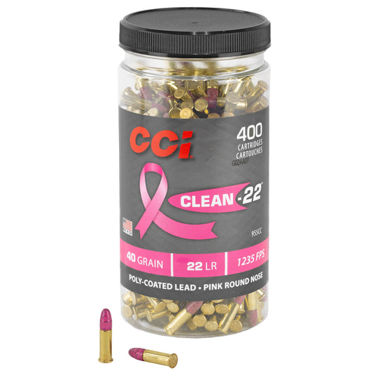 CCI Ammunition Clean-22 High Velocity 22LR 40 Grain Soft Point - 400 Rounds
