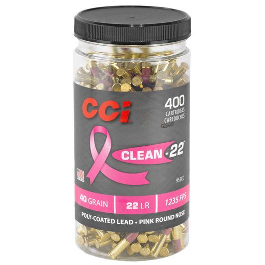 CCI Ammunition Clean-22 High Velocity 22LR 40 Grain Soft Point - 400 Rounds