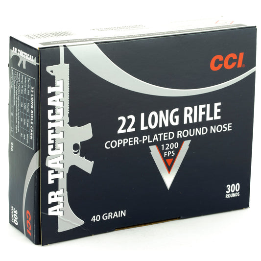 CCI Ammunition 956 .22 LR Tactical Copper Plated Round Nose, 40 Grain, 300 Rounds per Box
