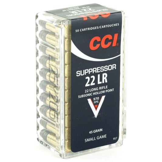CCI Ammunition .22 LR Suppressor 45 Grain Hollow Point * Perfect for Small Game Hunting and Target Practice