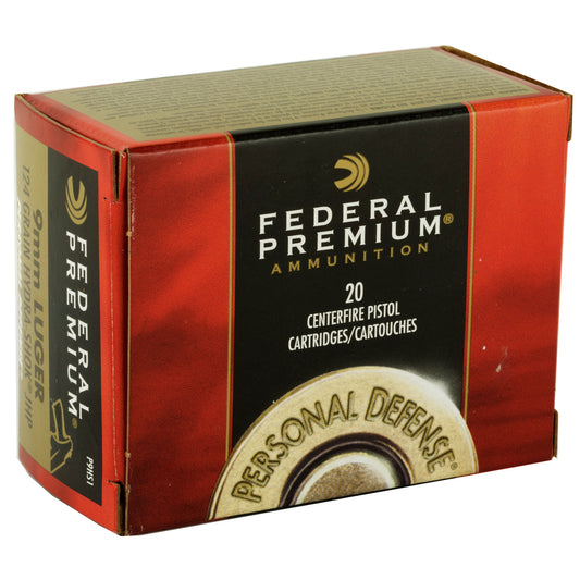 Federal Hydra-Shok 9mm 124 Grain Hollow Point Ammo * Reliable Personal Defense