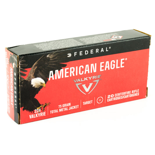 Federal American Eagle 224 Valkyrie 75-Grain Total Metal Jacket Ammo - 20 Rounds Per Box