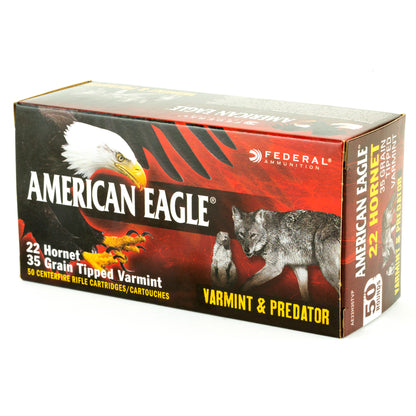 Federal American Eagle Varmint & Predator 22 Hornet 35 Grain Polymer Tip Ammo * 50 Rounds per Box