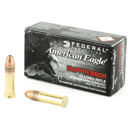 Federal American Eagle Suppressor 22LR 45 Grain Lead Round Nose Ammunition (50 Rounds per Box)