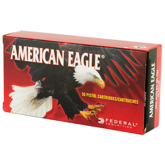 Federal American Eagle .380 ACP 95-Grain Full Metal Jacket Ammunition, 50 Rounds per Box