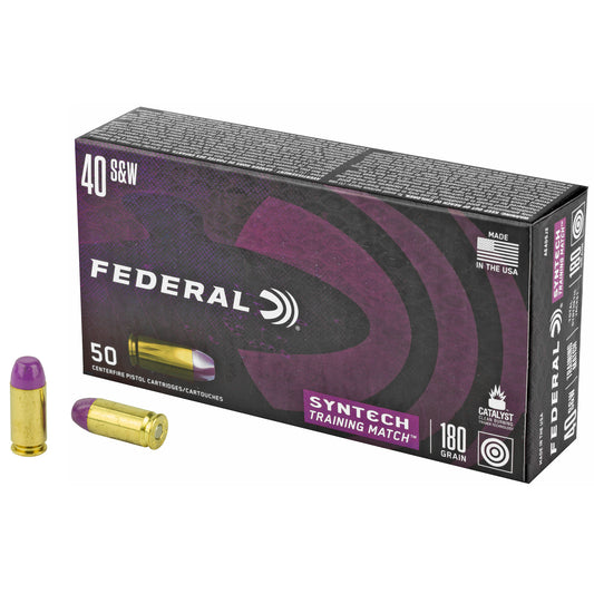 Federal American Eagle Syntech Training Match .40 S&W 180-Grain Total Synthetic Jacket - 50 Rounds
