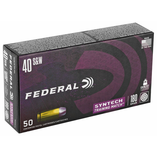 Federal American Eagle Syntech Training Match .40 S&W 180-Grain Total Synthetic Jacket - 50 Rounds