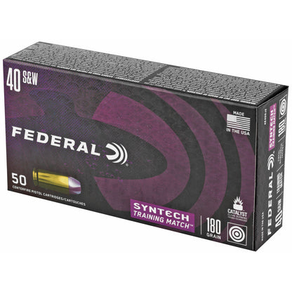 Federal American Eagle Syntech Training Match .40 S&W 180-Grain Total Synthetic Jacket - 50 Rounds