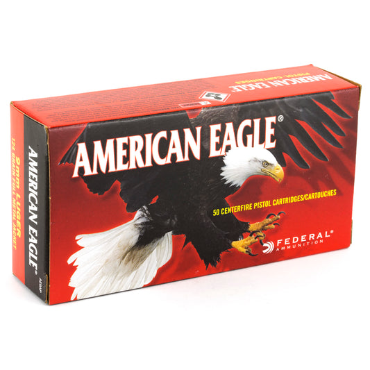 Federal American Eagle 9mm 124 Grain Full Metal Jacket Ammunition (50 Rounds)