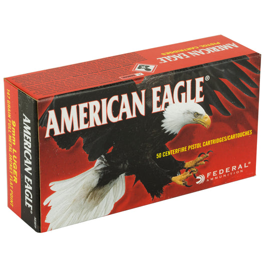 Federal American Eagle 9mm 147 Grain FMJ Ammunition - Reliable Full Metal Jacket for Practice and Training