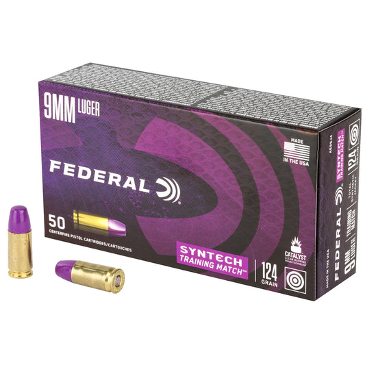 Federal Syntech Training Match 9mm 124 Grain Total Synthetic Jacket Ammunition * 50 Rounds Per Box