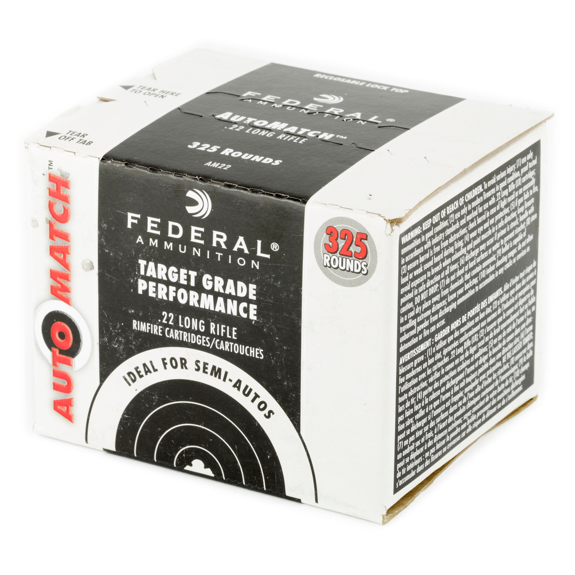 Federal Champion .22 LR 40 Grain Solid Point Ammunition - 325 Rounds per Box, 3,250 Rounds per Case