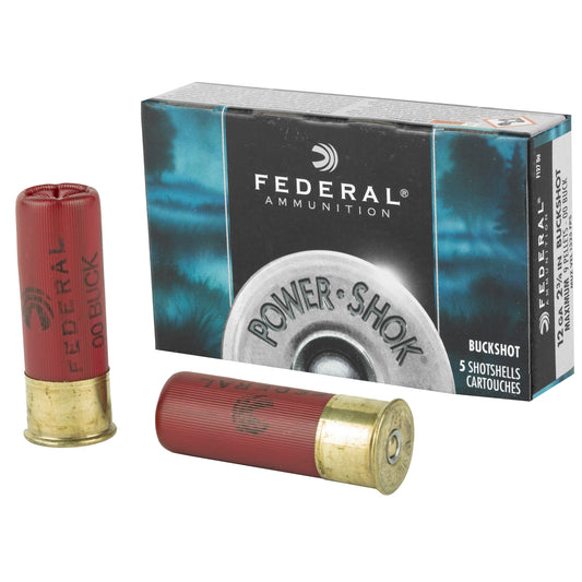 Federal PowerShok 12 Gauge 2.75-Inch 00 Buckshot - Pack of 5 Rounds