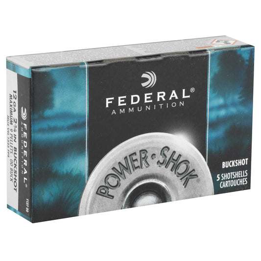 Federal PowerShok 12 Gauge 2.75-Inch 00 Buckshot - Pack of 5 Rounds
