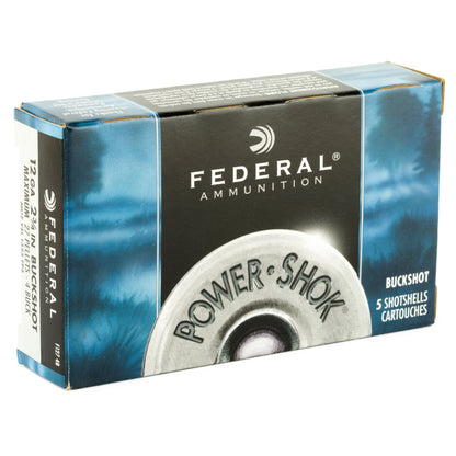 Federal PowerShok 12 Gauge 2.75-Inch 4 Buckshot - Tight Pattern Performance for Hunting and Home Defense