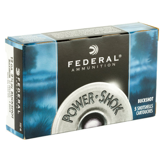 Federal PowerShok 12 Gauge 2.75-Inch 4 Buckshot - Tight Pattern Performance for Hunting and Home Defense