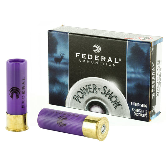 Federal PowerShok 16 Gauge Rifled Slug * Max Dram, 0.80 oz, 5 Rounds per Box