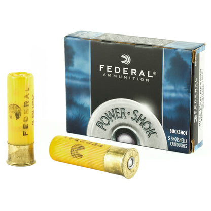 Federal Power Shok Buckshot 20 Gauge, 3 Buckshot, Max Dram - Reliable Hunting and Home Defense Load