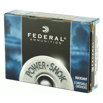 Federal Power Shok Buckshot 20 Gauge, 3 Buckshot, Max Dram - Reliable Hunting and Home Defense Load