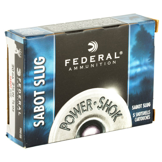 Federal PowerShok 20 Gauge Sabot Slug * 2.75 Inch, 7/8 Ounce, Pack of 5