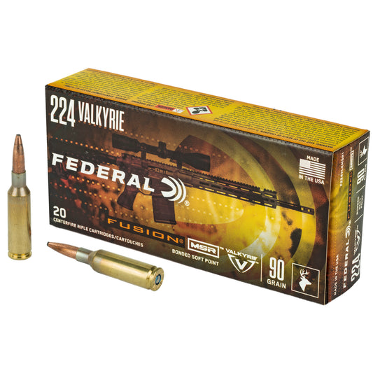 Federal Fusion 224 Valkyrie 90 Grain Boat Tail Rifle Ammunition * 20 Round Box