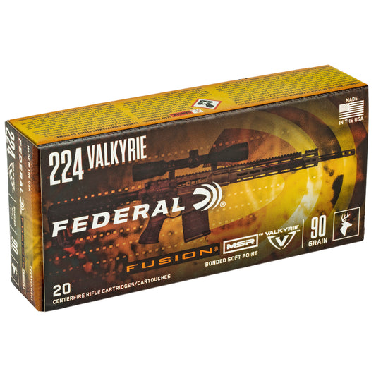 Federal Fusion 224 Valkyrie 90 Grain Boat Tail Rifle Ammunition * 20 Round Box