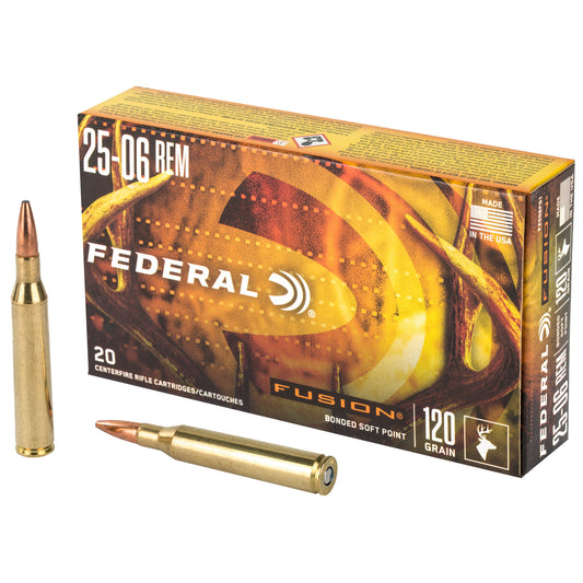 Federal Fusion 25-06 Remington 120 Grain Boat Tail Rifle Ammunition * 20 Rds per Box
