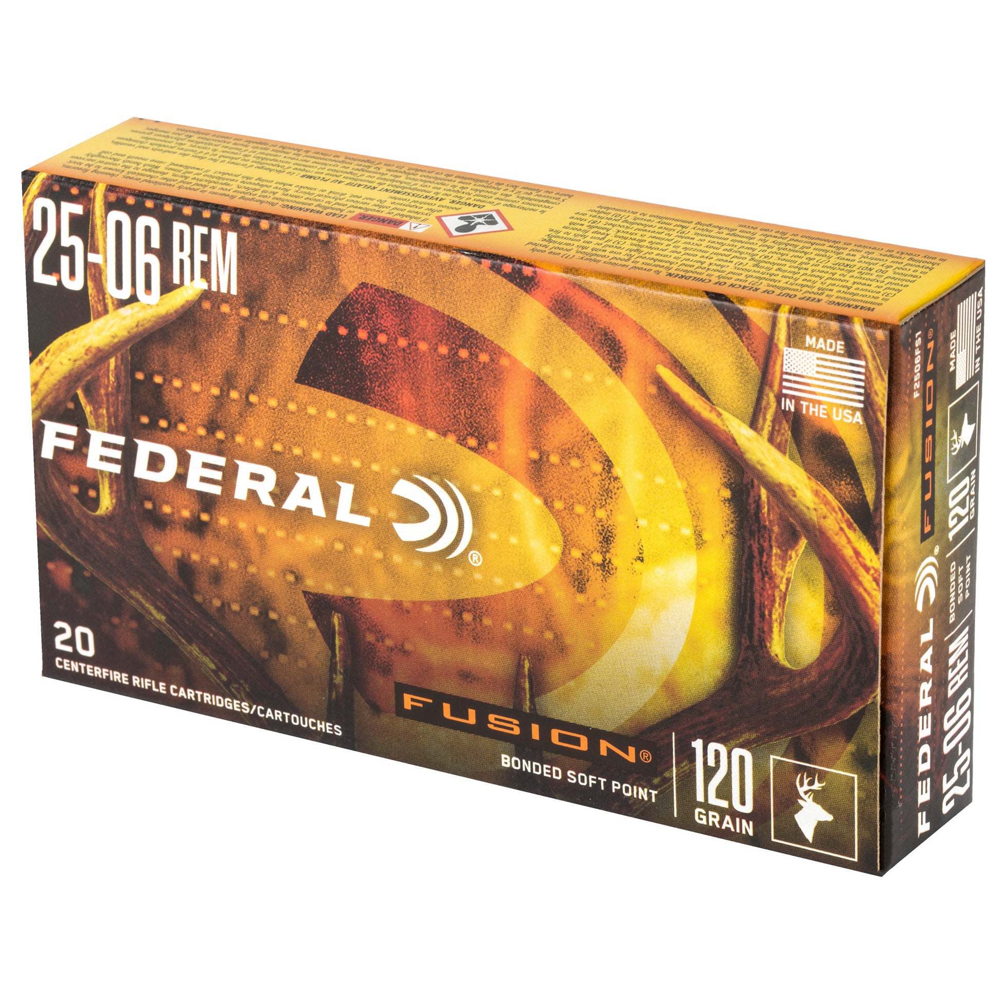 Federal Fusion 25-06 Remington 120 Grain Boat Tail Rifle Ammunition * 20 Rds per Box