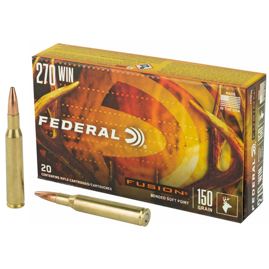 Federal Fusion 270 Winchester 150-Grain Boat Tail Rifle Ammunition (20 Rounds per Box)