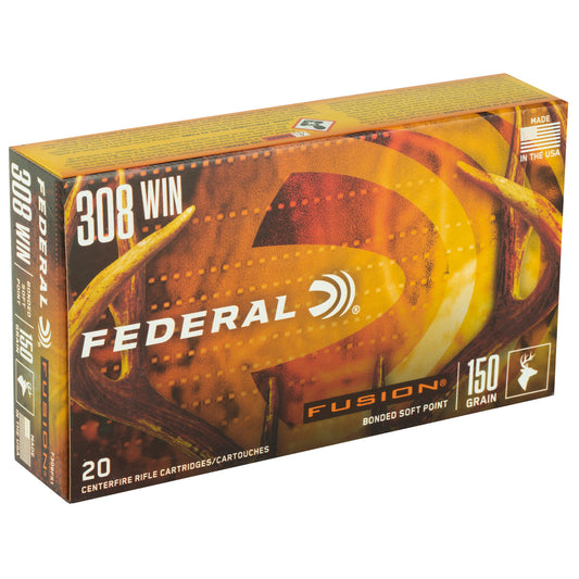 Federal Fusion .308 Winchester 150 Grain Boat Tail Rifle Ammunition - 20 Rounds per Box