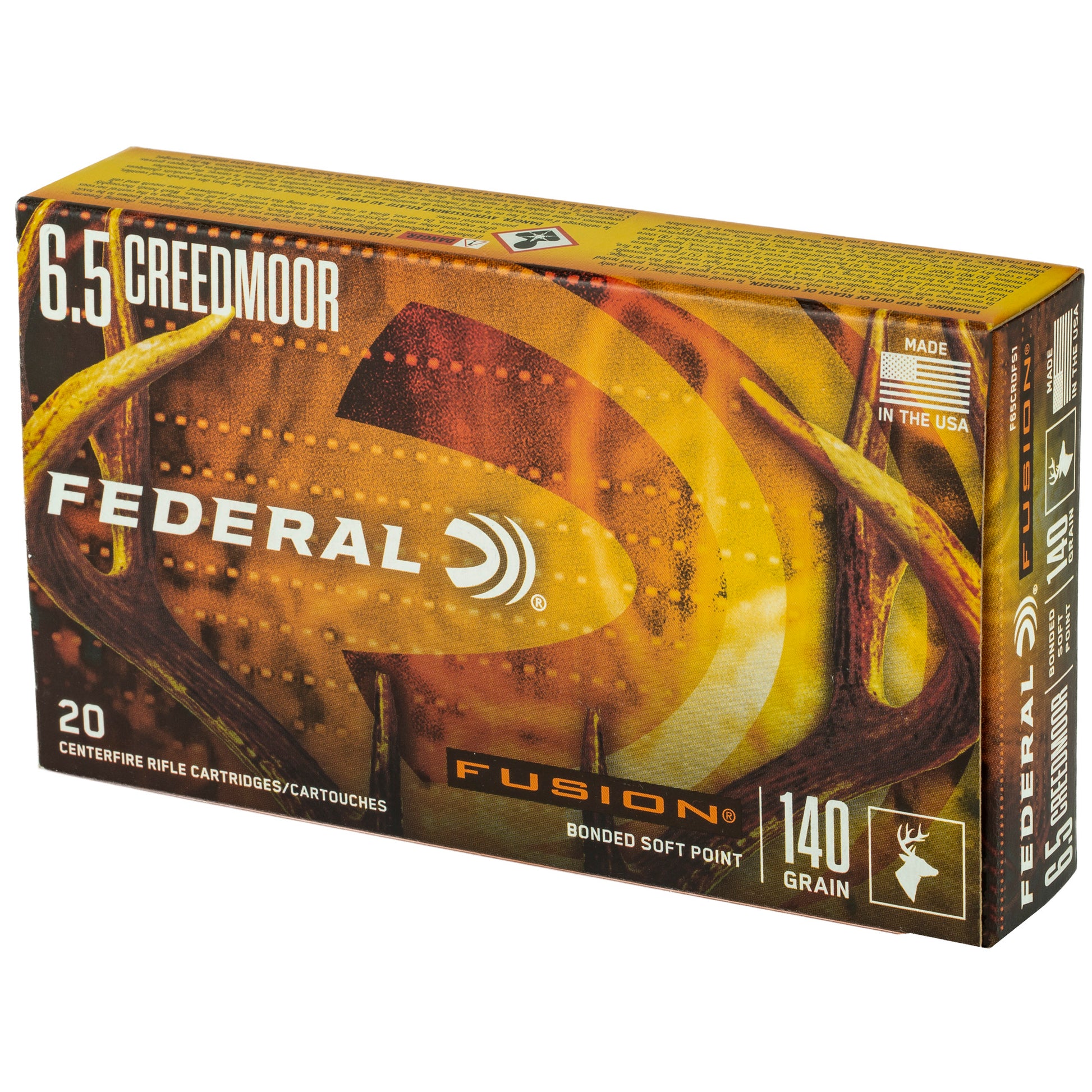 Federal Fusion 6.5 Creedmoor 140 Grain Soft Point Ammunition (20 Rounds per Box)