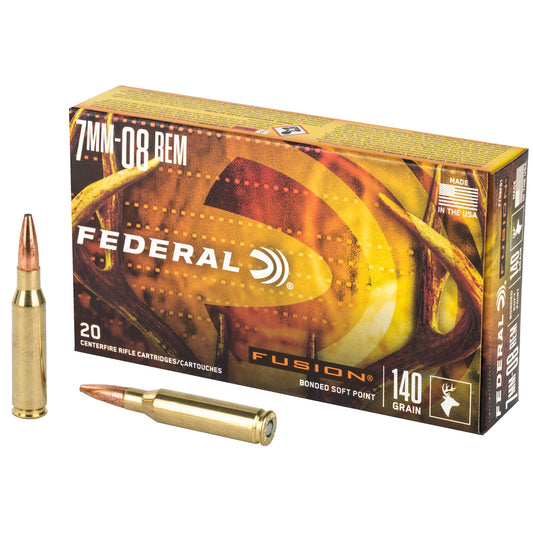 Federal Fusion 7mm-08 Remington 140 Grain Boat Tail Rifle Ammunition - 20 Rounds Per Box