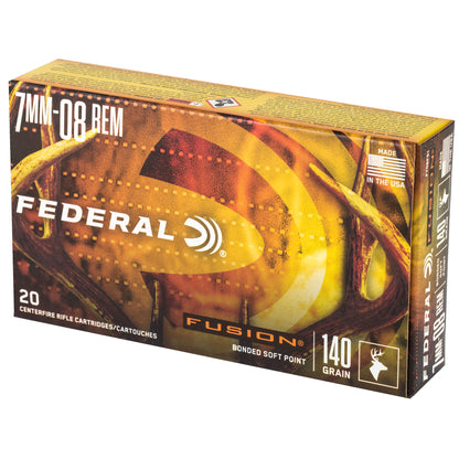 Federal Fusion 7mm-08 Remington 140 Grain Boat Tail Rifle Ammunition - 20 Rounds Per Box