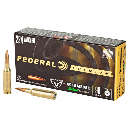 Federal Gold Medal .224 Valkyrie 90-Grain Boat Tail Hollow Point Rifle Ammunition (20 Rounds per Box)