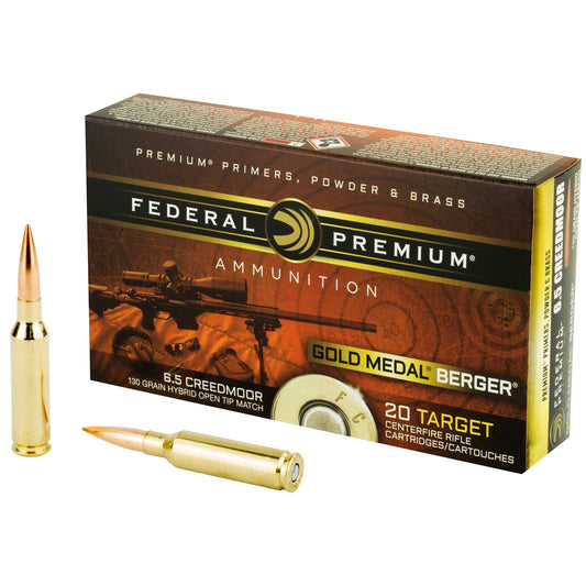 Federal Gold Medal 6.5 Creedmoor 130-Grain Berger Boat Tail Match Ammunition - Precision Rifle Series Approved