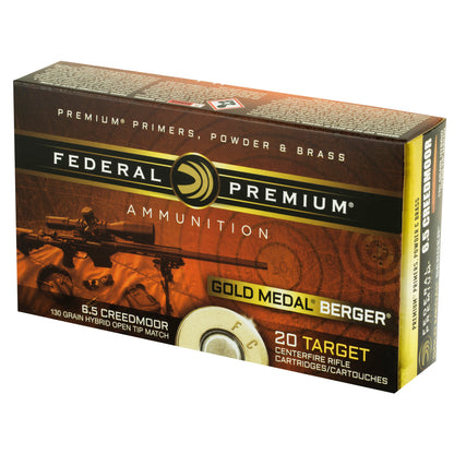 Federal Gold Medal 6.5 Creedmoor 130-Grain Berger Boat Tail Match Ammunition - Precision Rifle Series Approved