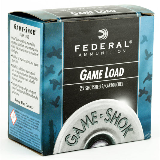 Federal Game Load 12 Gauge 2 3/4 Inch Shotshell - 1 Ounce #8 Shot, Box of 25