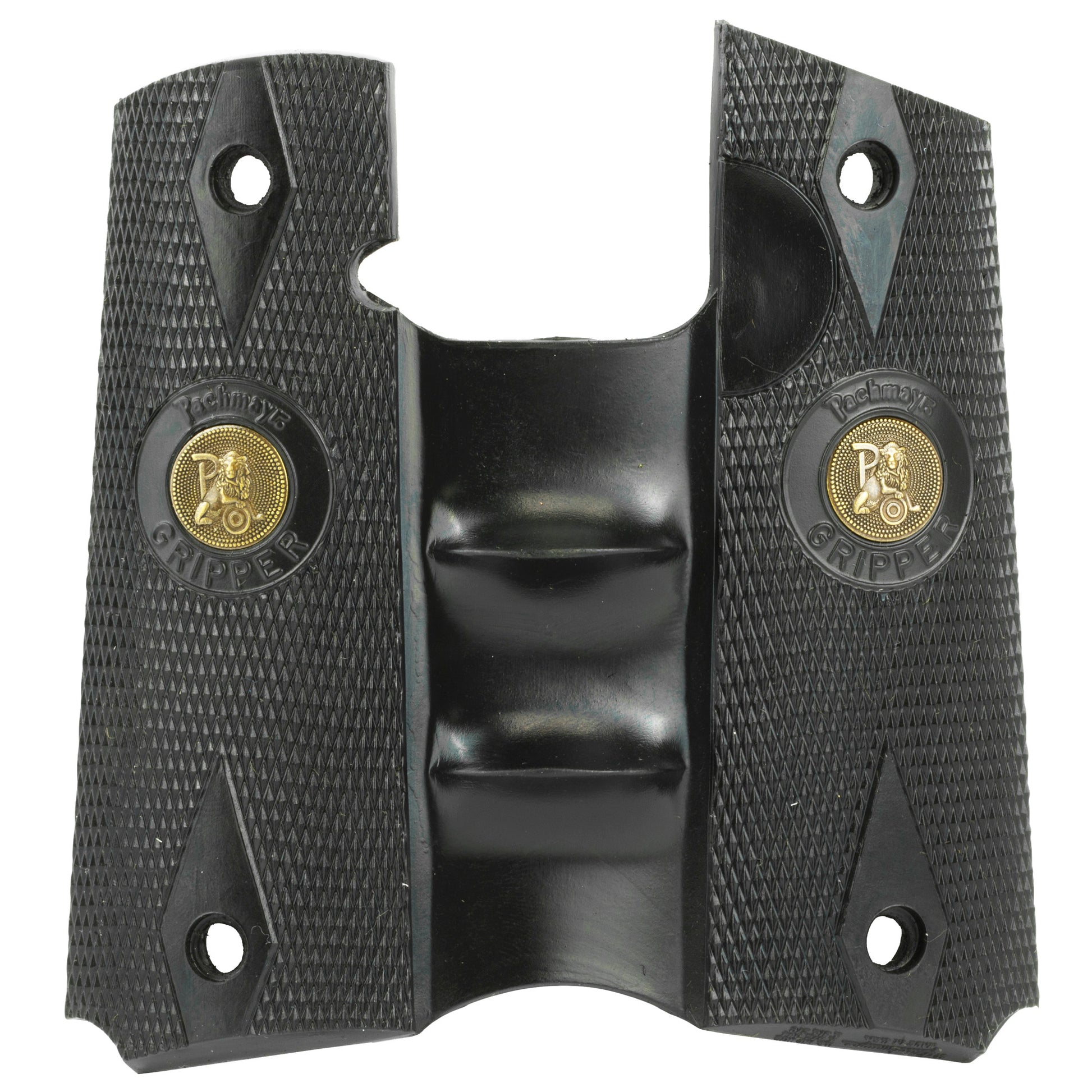 Pachmayr Signature Grip for Colt 1911 - Black Rubber Pistol Grip with Steel Inserts