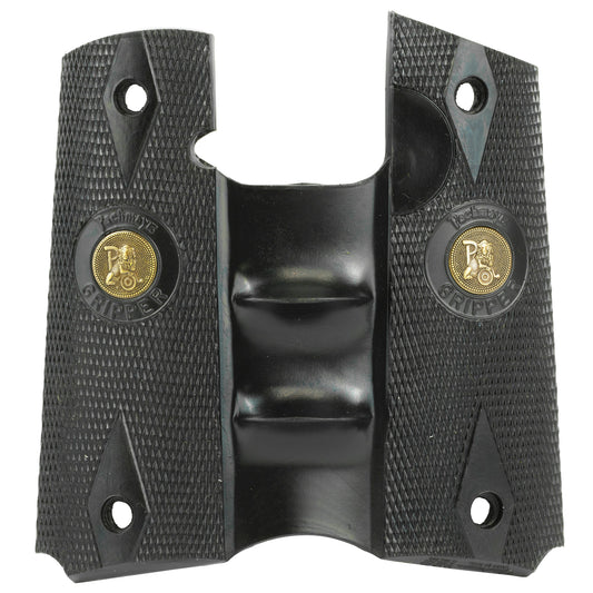 Pachmayr Signature Grip for Colt 1911 - Black Rubber Pistol Grip with Steel Inserts