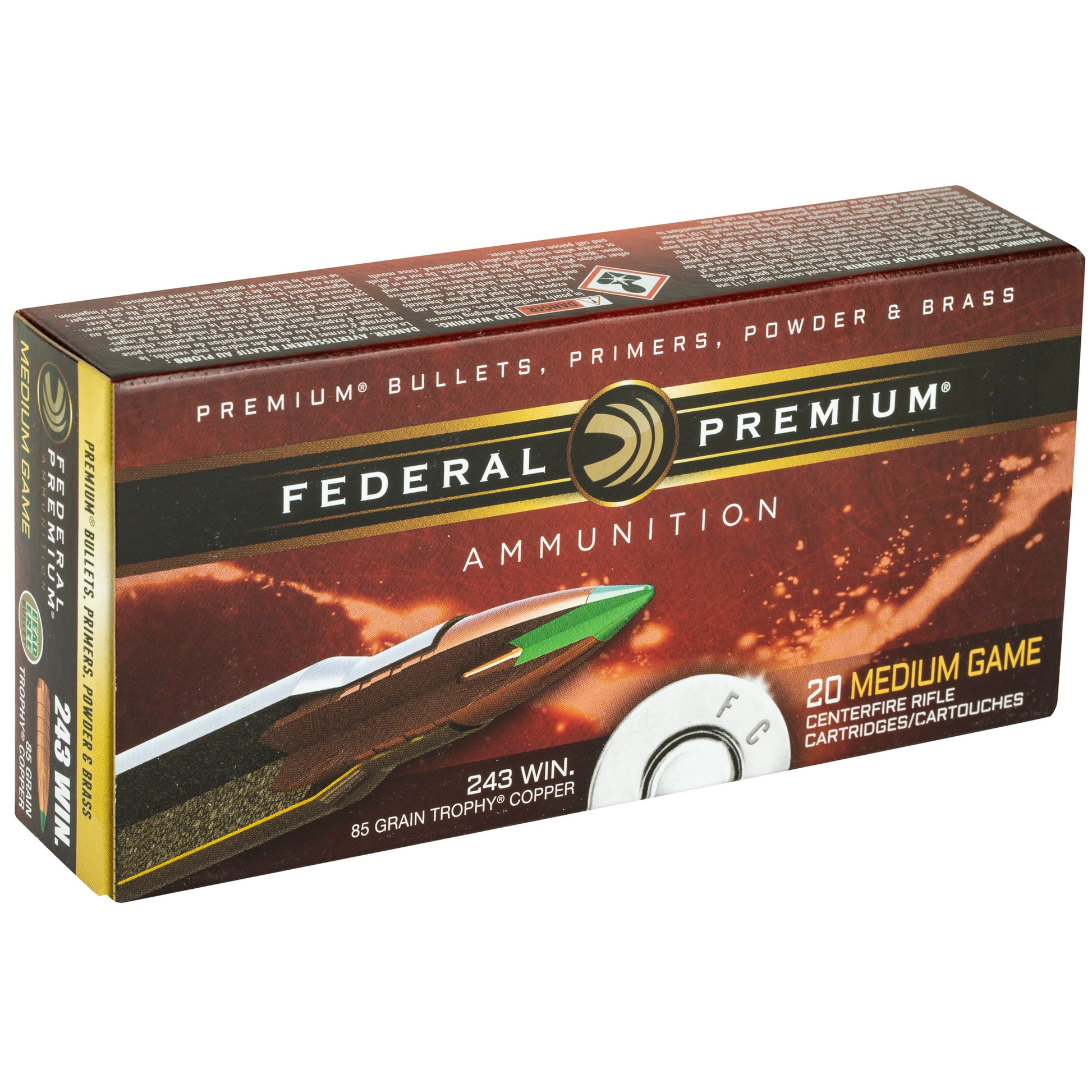 Federal Premium Trophy Copper .243 Winchester 130-Grain Copper Bullet - Pack of 20