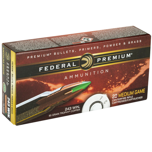 Federal Premium Trophy Copper .243 Winchester 130-Grain Copper Bullet - Pack of 20