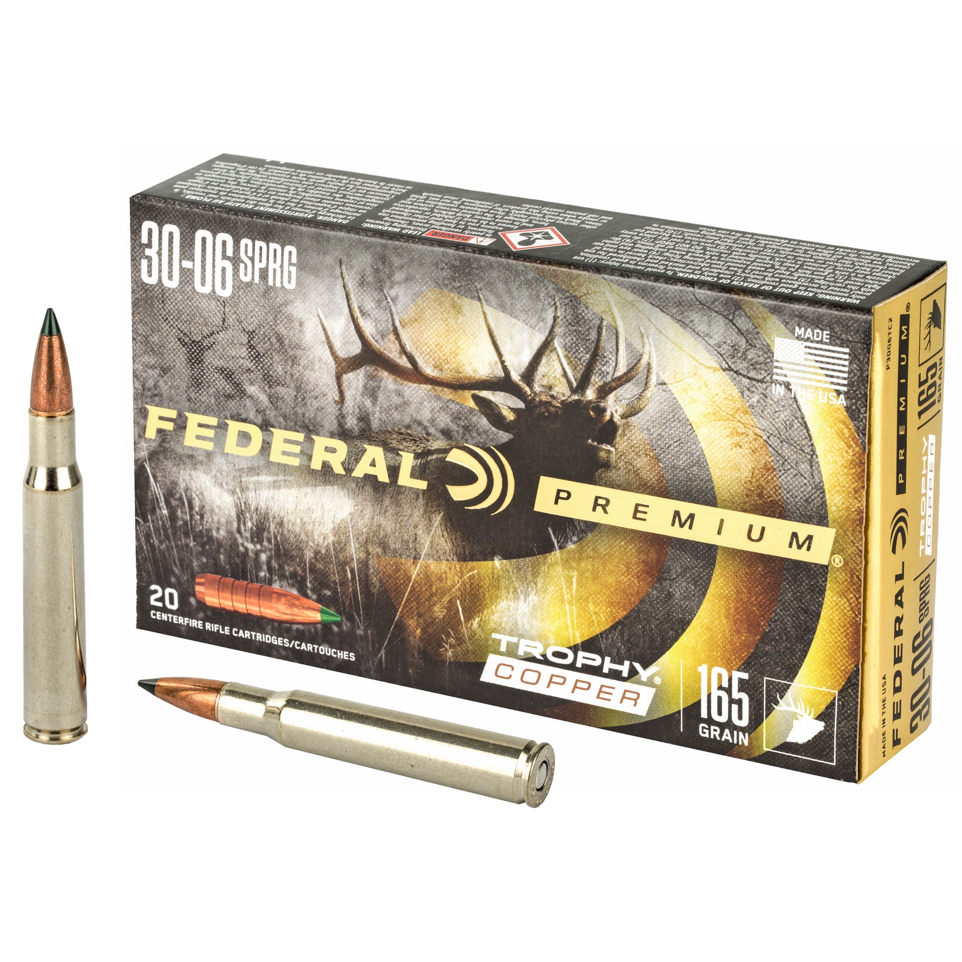 Federal Premium Trophy Copper 165-Grain 30-06 Springfield Hunting Ammo (20 Rounds)