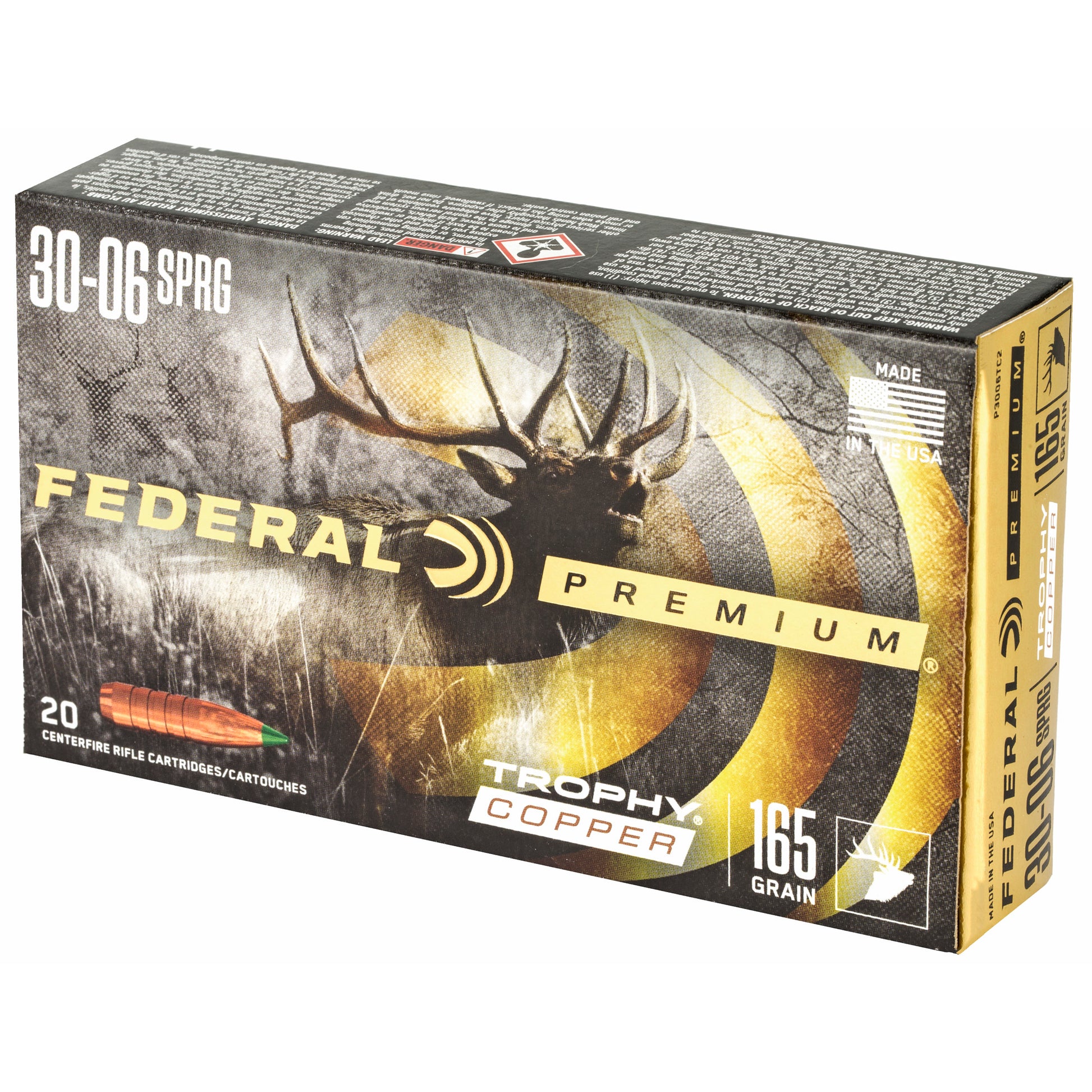 Federal Premium Trophy Copper 165-Grain 30-06 Springfield Hunting Ammo (20 Rounds)