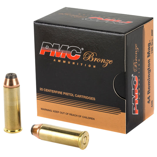 PMC Ammunition Bronze 44 Magnum 180-Grain Hollow Point - Reliable Performance for Target Shooting and Hunting